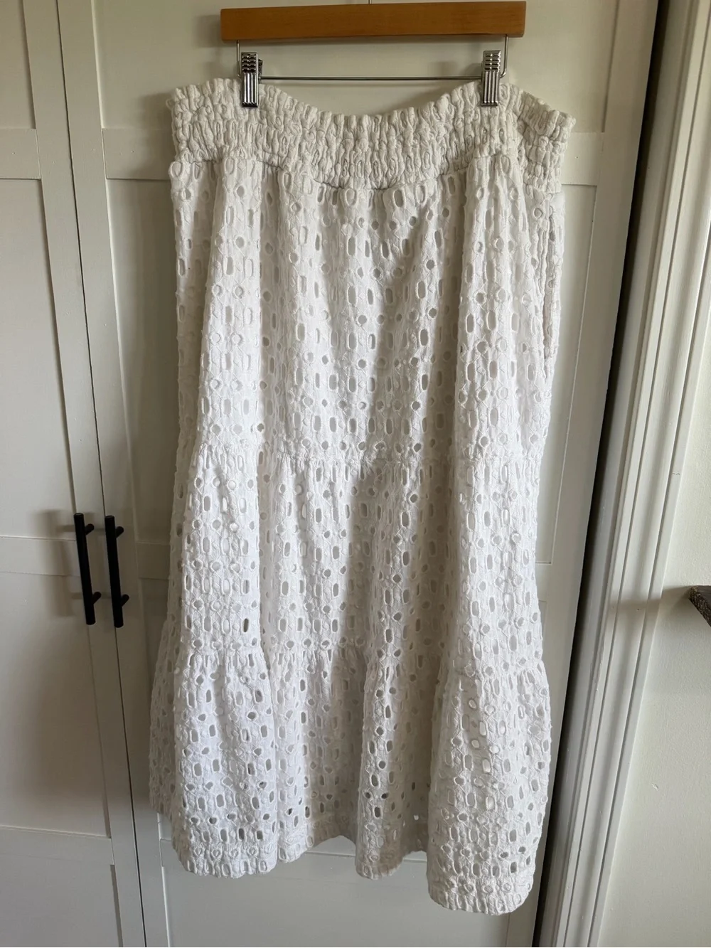 Anthropologie White Eyelet Maxi Skirt - Picture 5 of 8
